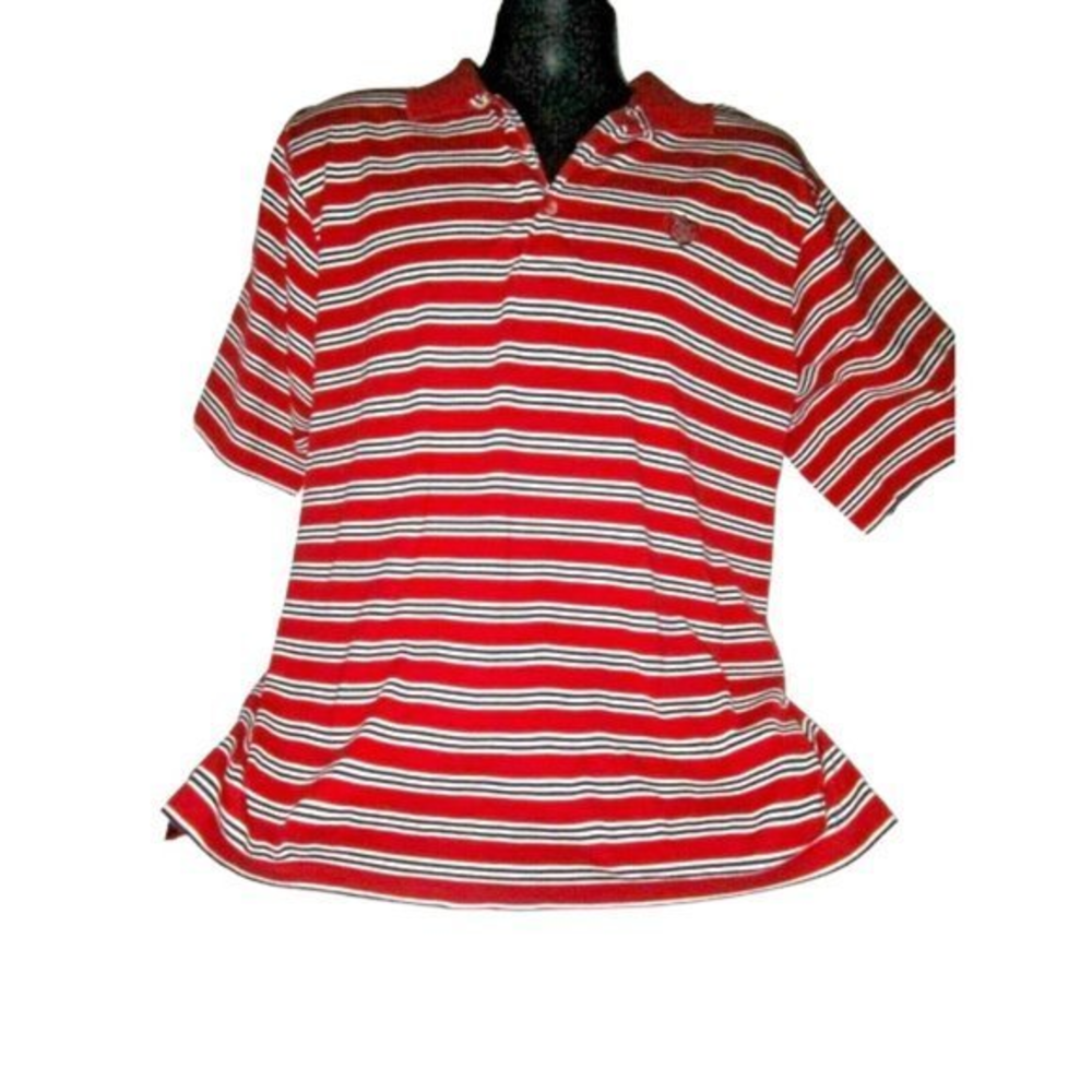Polo ralph Lauren Golf Shirt Size Large Red‎ Stripe